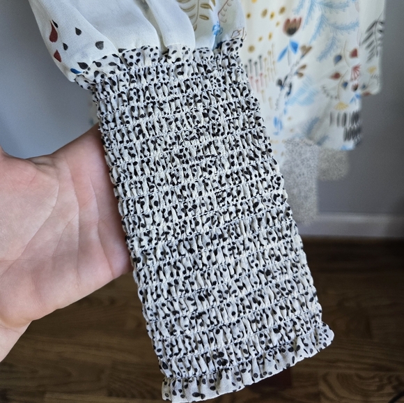 Revolve BAILEY 44 Kara Creme Fraiche Blouson Tiered Smocked Dress Size Medium - Picture 5 of 10